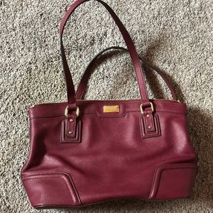 Liz Claiborne warm red wine/ maroon colored handbag